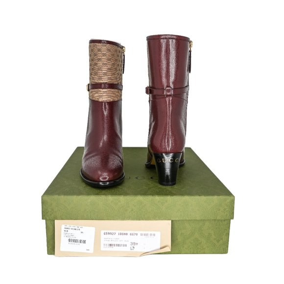 Gucci Women's Leather & Mini GG Canvas Ankle Boots - Picture 9 of 15